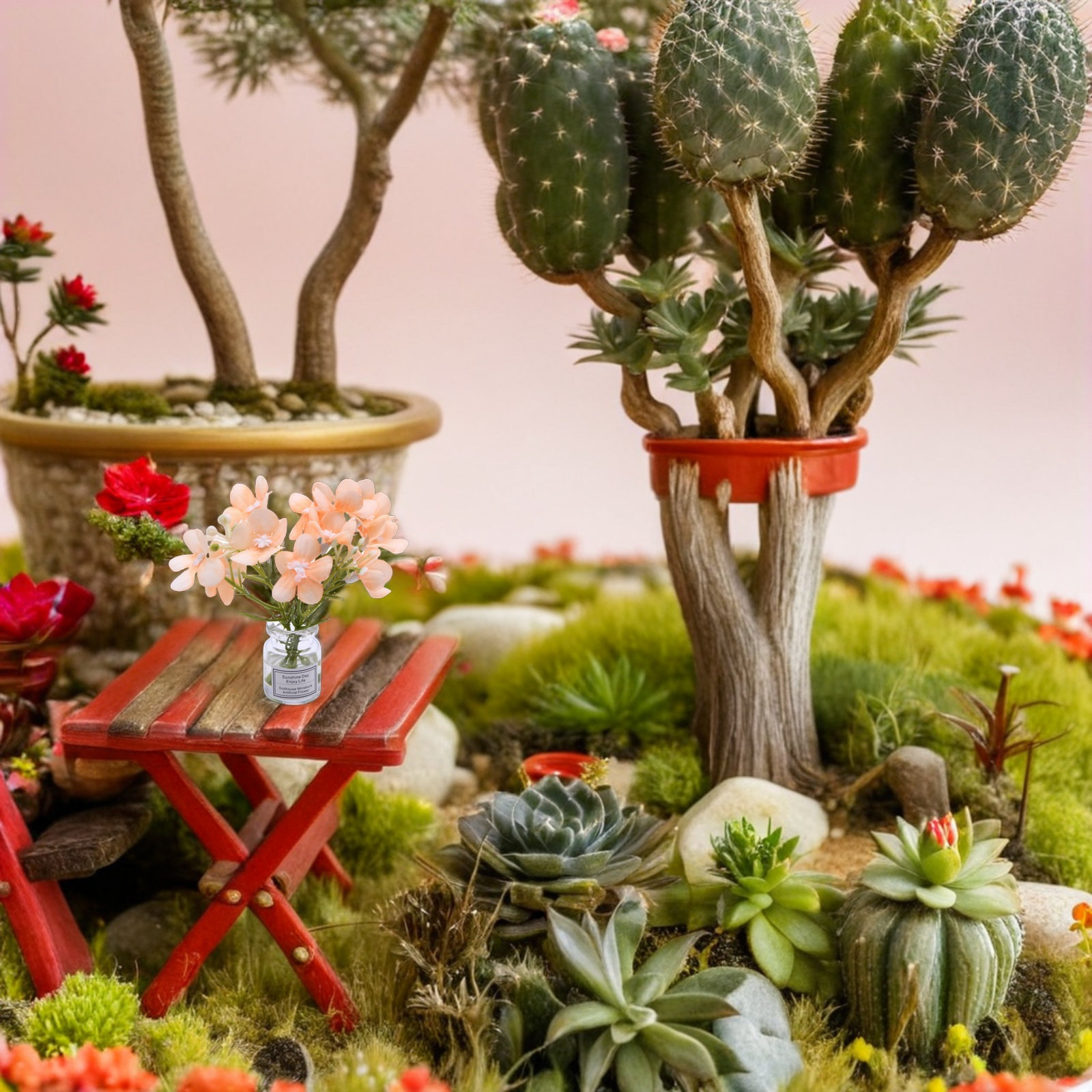 Vase Decor - 3개 세트의 미니어처 꽃병, DIY 인형의