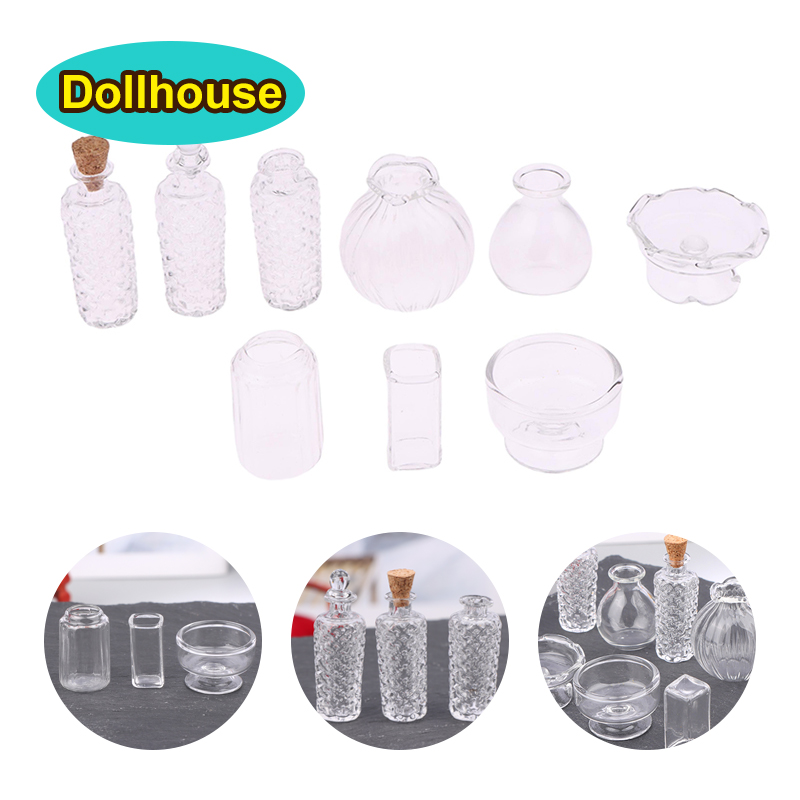 1:12 인형집 미니어처 유리 꽃병 디저트 컵 와인 병 - Vase Decor 리뷰 및 가격