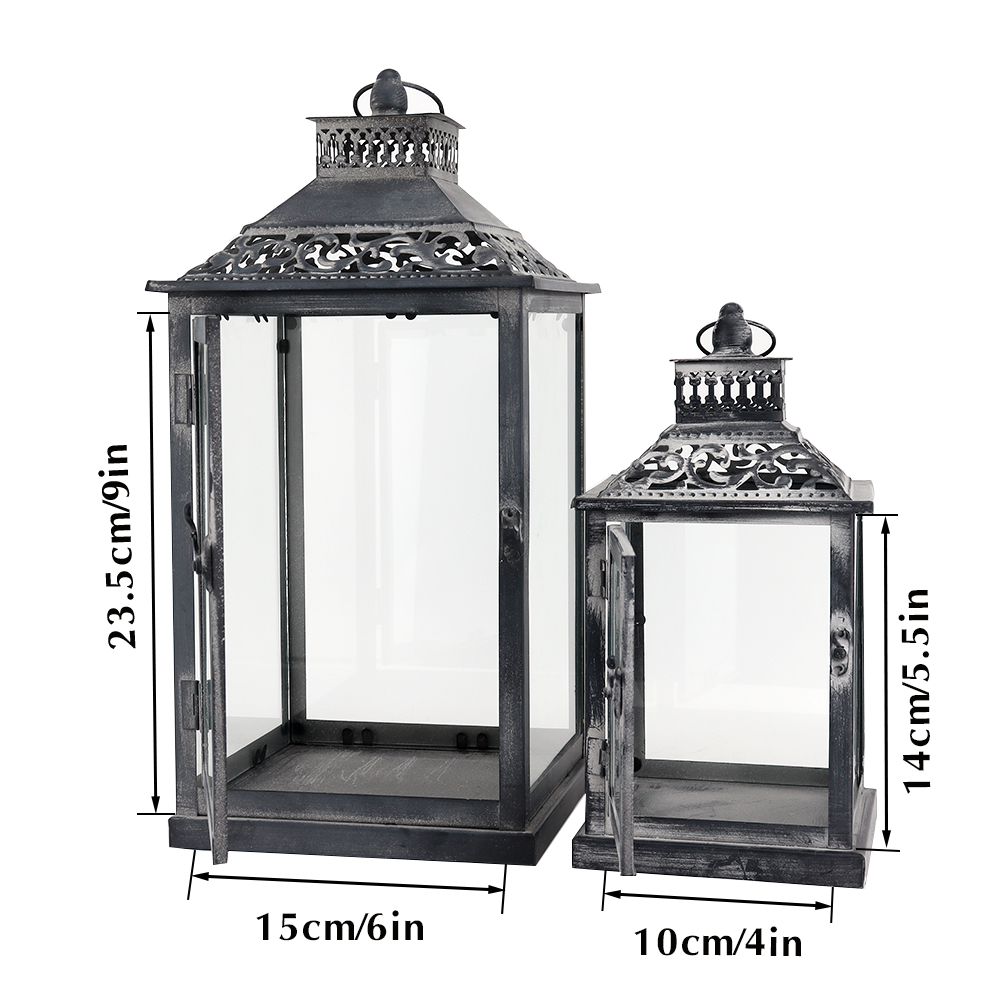 앤틱 그레이 메탈 빈티지 스퀘어 스타일 걸이형 캔들 랜 - Candle Holder Decor 리뷰 및 가격