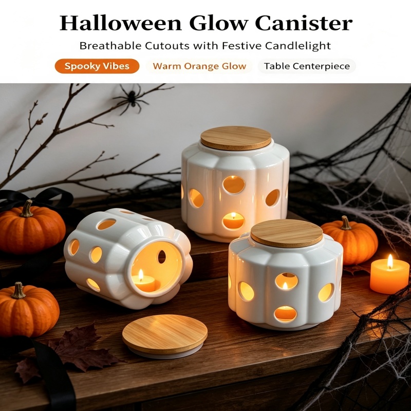 새로운 북유럽 스타일의 도자기 보관 용기, 할로윈 캔들 - Candle Holder Decor 리뷰 및 가격