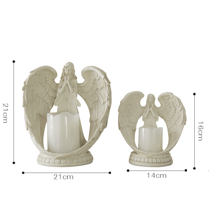 WW 레진 엔젤 전자 캔들 홀더 거실 침실 TV 캐비닛 - Candle Holder Decor 리뷰 및 가격