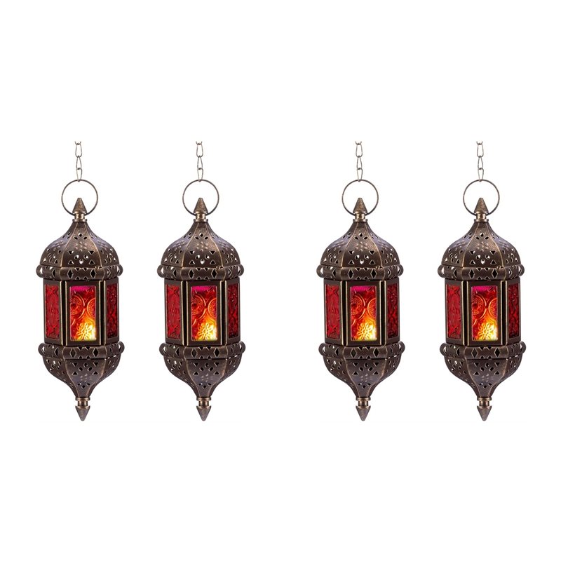 AB34-4, 4개 세트, 장식용 육각형 모로코풍 캔들 - Candle Holder Decor 리뷰 및 가격