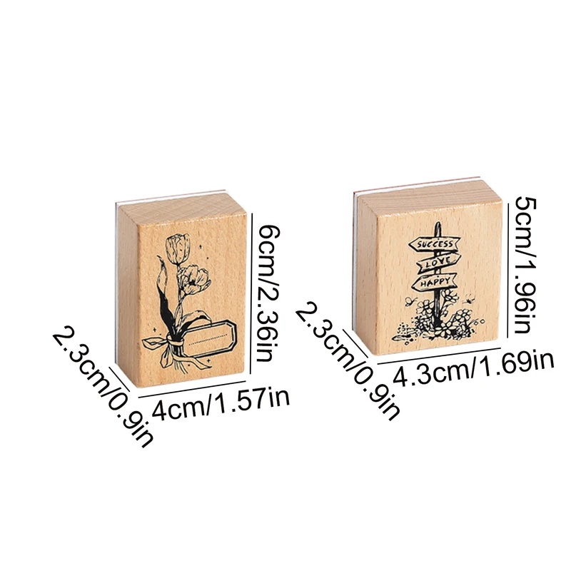빈티지 스타일의 나무 재질 고무 스탬프, 복고풍 풍경, - Wall Sticker 리뷰 및 가격