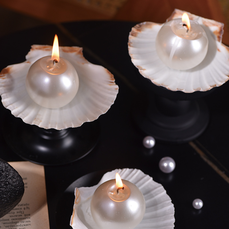 우아한 진주볼 캔들과 조개껍데기 홀더, 웨딩 센터피스  - Candle Holder Decor 리뷰 및 가격