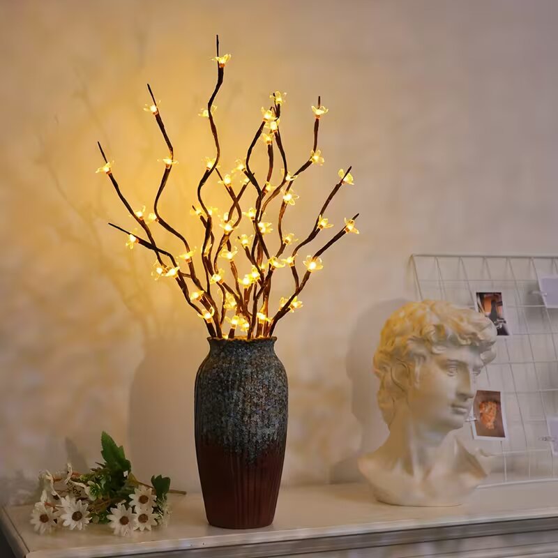 1/2PC 20LED 벚꽃 나무 가지 조명 실내외 홈  - Vase Decor 리뷰 및 가격